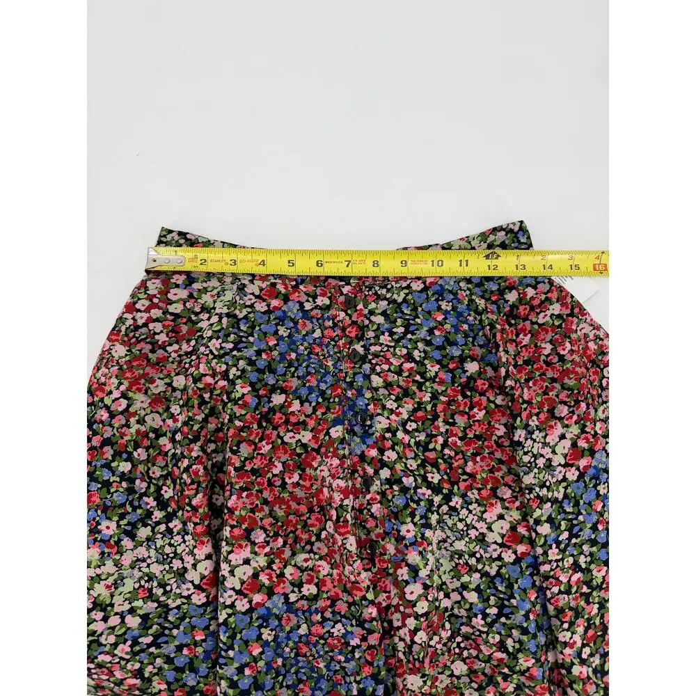 Urban Outfitters Millie Floral Button Front Mini Skirt WhimsyGoth Indie Small